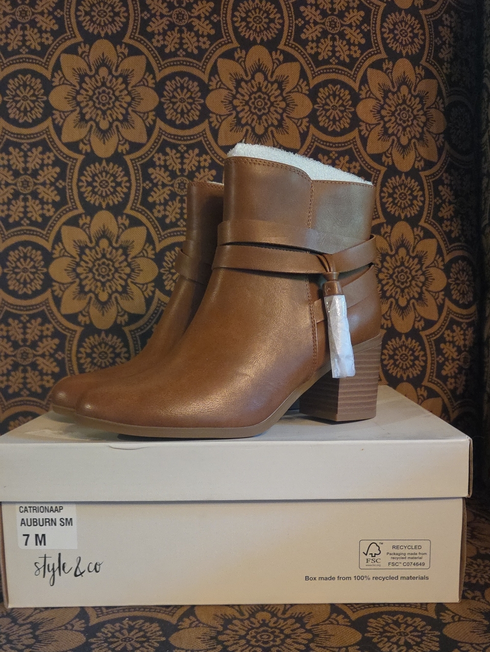 Style & Co. Women's Brown Ankle Boots Size 7